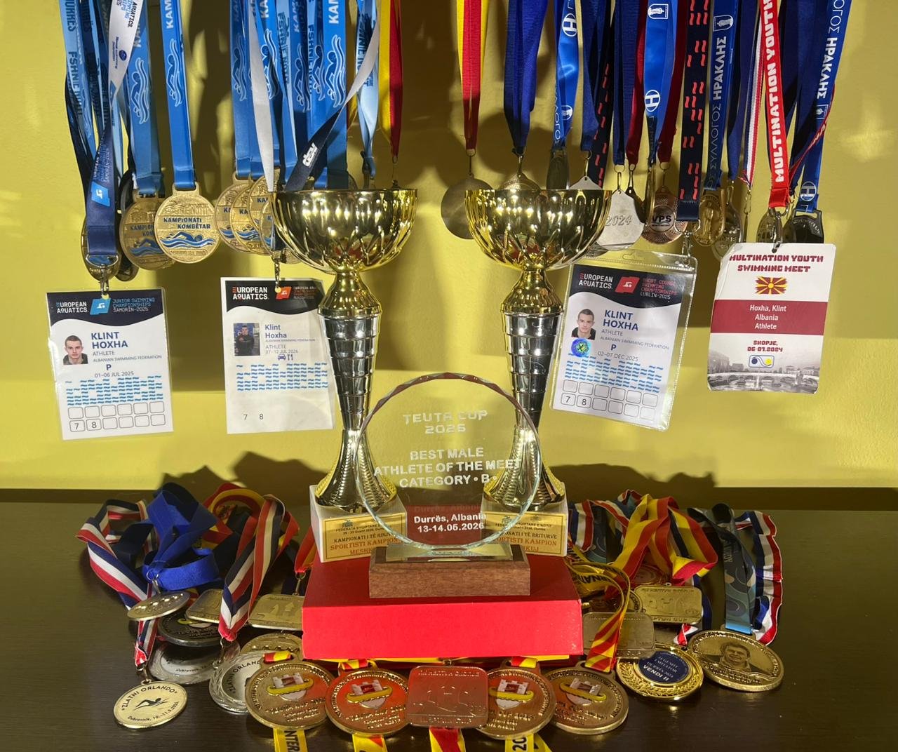 All of Klint Hoxha's medals, credentials and trophies won across national and international competition